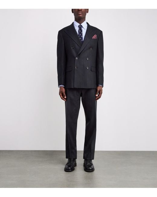 Polo Ralph Lauren Blue Wool Chalk-Stripe 2-Piece Suit for men