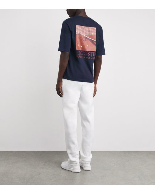 Lacoste Blue X Roland-Garros Cotton Logo T-Shirt for men