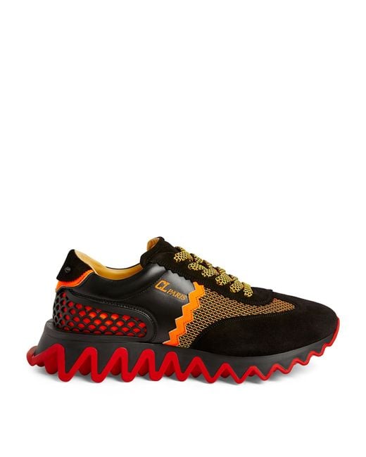 Christian Louboutin Red Loubishark Suede Sneakers for men