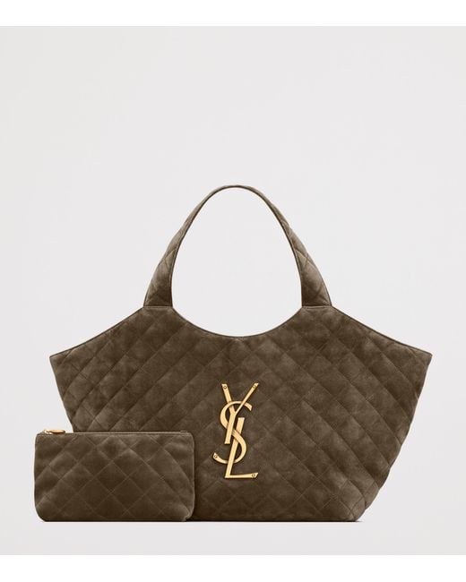 Saint Laurent Brown Medium Suede Icare Tote Bag