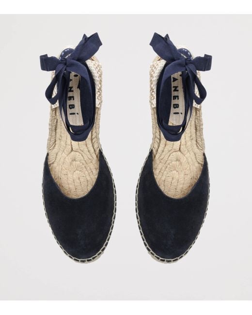 Manebí Blue Canvas Hamptons Ankle-Strap Espadrilles