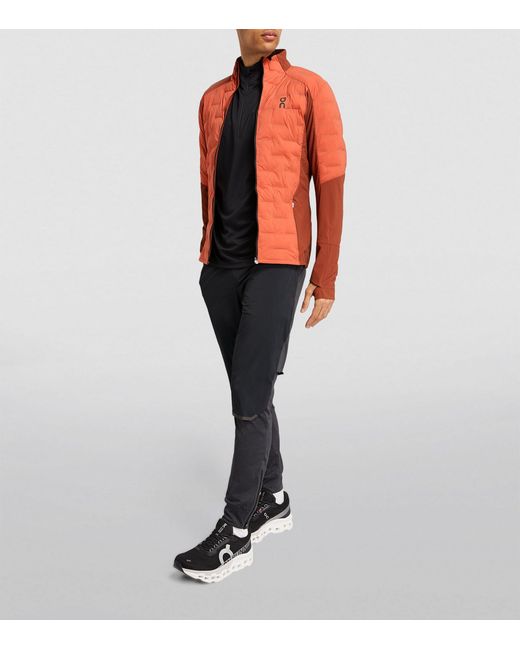 On Shoes Orange Padded Climate Jacket for men