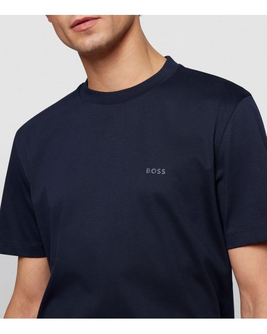 Boss Blue Cotton Logo T-Shirt for men