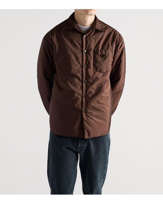 Prada Brown Re-Nylon Shirt for men