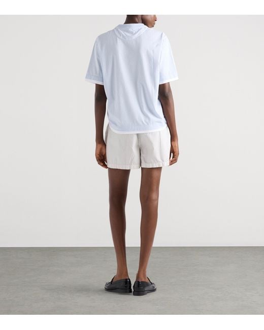Prada White Cotton Jersey Triangle T-Shirt
