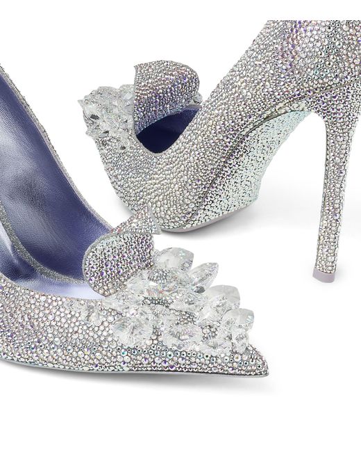 Jimmy Choo White Exclusive Crystal Slipper 110 Pumps