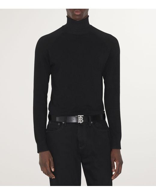 Burberry Natural Leather And Check Reversible Tb Belt for men