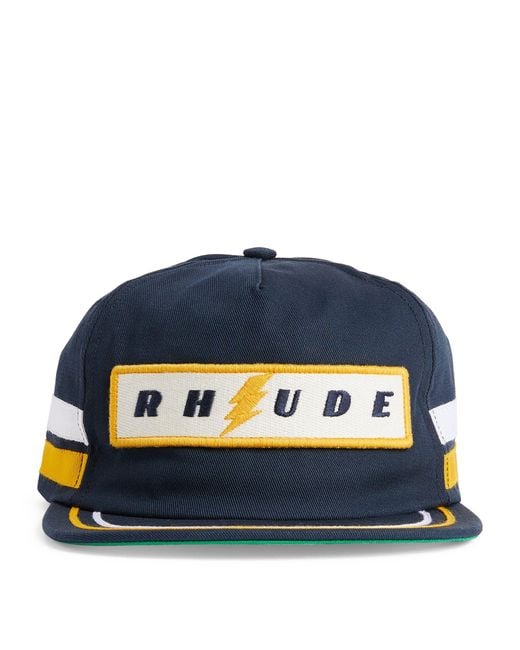 Rhude Blue Cotton Logo Cap for men