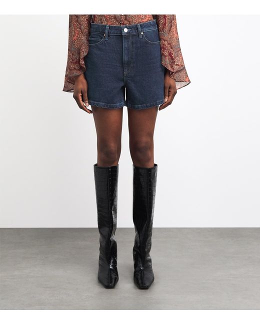 PAIGE Blue Dani High-Rise Denim Shorts