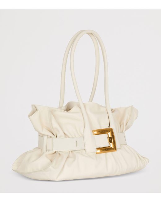 Balmain White Large Leather Anthem Shoulder Bag