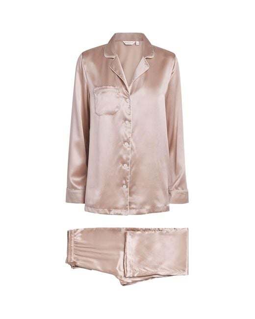 Derek Rose Pink Silk Bailey Pyjama Set