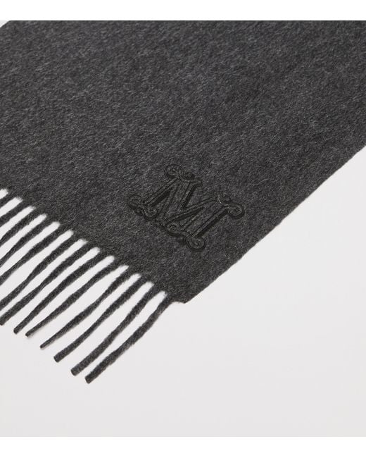 Max Mara Black Cashmere Monogram Scarf