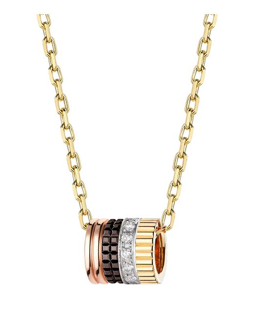 Boucheron Metallic Mixed And Diamond Quatre Classique Pendant Necklace