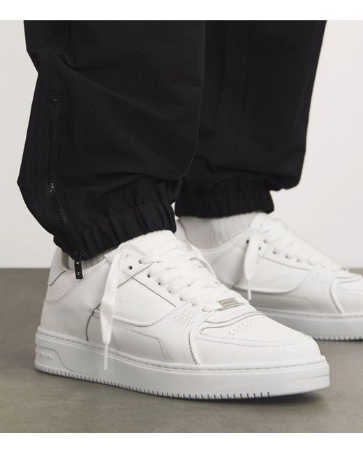 Represent White Leather Apex Low-Top Sneakers for men