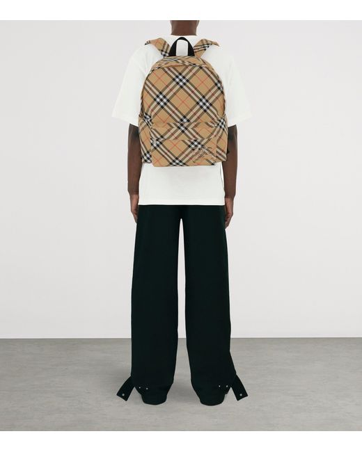 Burberry Brown Check Backpack for men