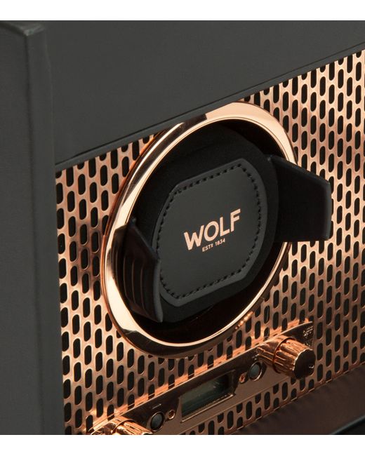 Wolf Black Axis Double Watch Winder With Storage