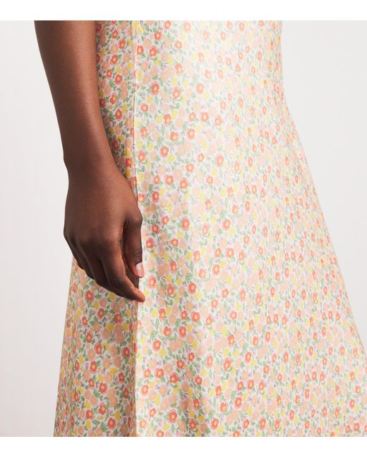 Rixo Natural Lace-Trim Rosamarie Maxi Dress