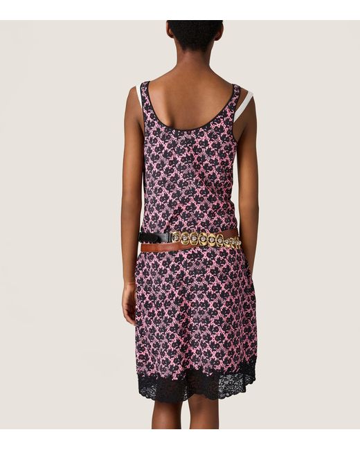 Miu Miu Purple Silk Floral Print Mini Dress