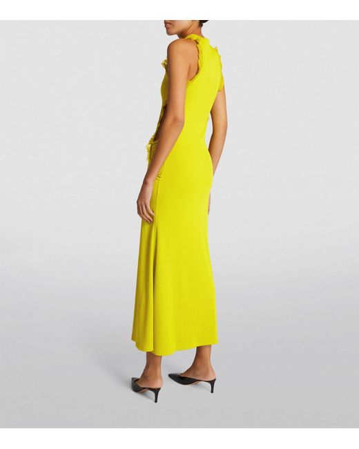 Christopher Esber Yellow Plunge-neck Carina Midi Dress