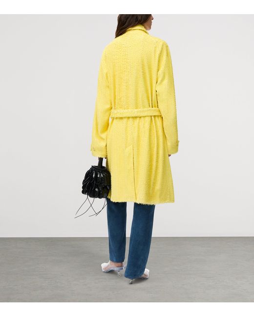 Loewe Yellow Lambskin Textured Trench Coat