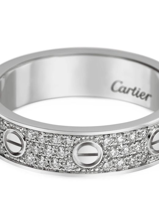 Cartier Metallic And Diamond-Paved Love Wedding Band