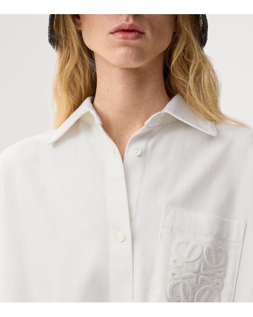Loewe White X Paula's Ibiza Cotton-Blend Anagram Shirt