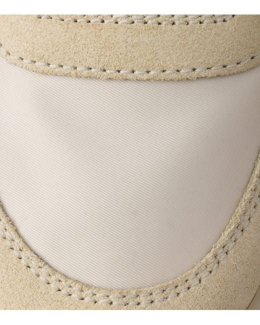 Prada Natural Re-Nylon And Suede Downtown Bold Sneakers