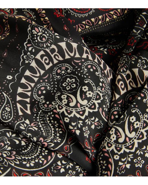 Zimmermann Black Bandana-print Wide-leg Trousers