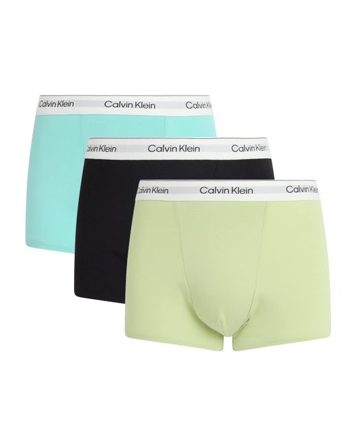 Calvin Klein Green Stretch-Cotton Icon Relaxed Trunks for men