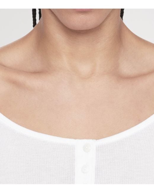AllSaints White Jules Henley Long-Sleeve T-Shirt