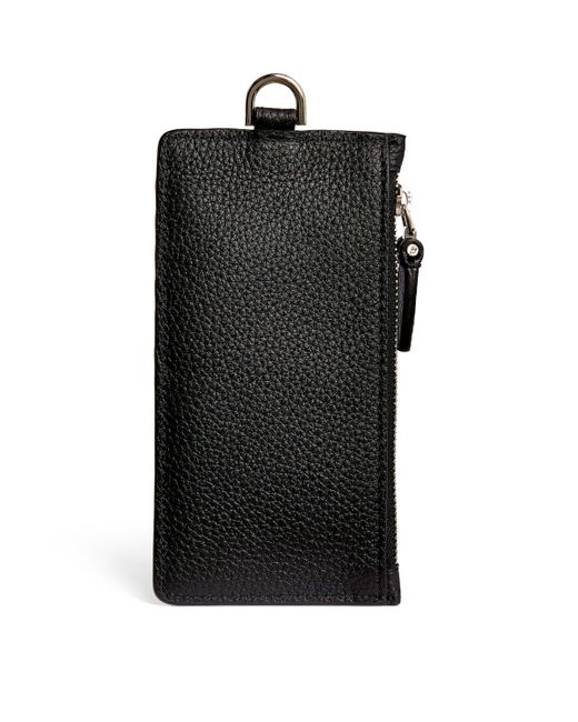 Brioni Black Leather Card Holder for men