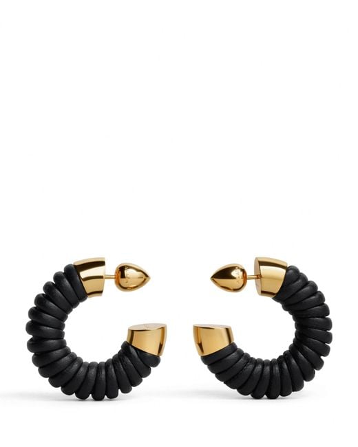 Alaïa Black Lambskin Tubular Hoop Earrings