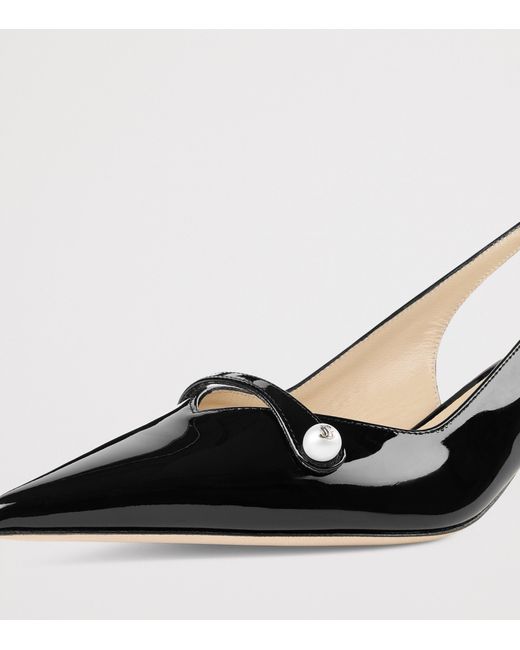 Jimmy Choo Black Amita 45 Leather Slingback Pumps