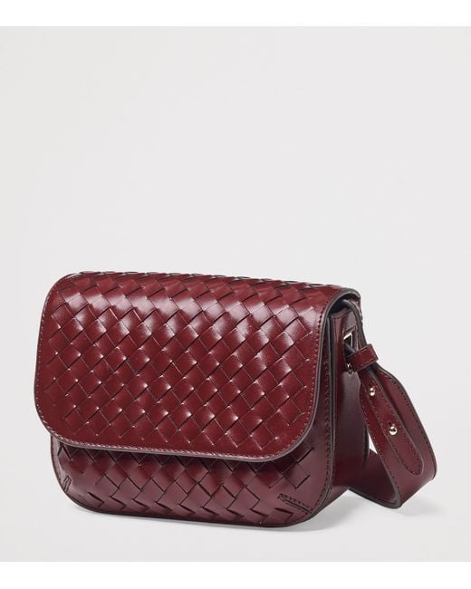 Aspinal Purple Leather Ella Cross-Body Bag