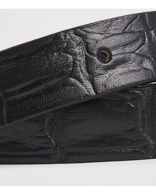 Eleventy Black Leather Belt for men