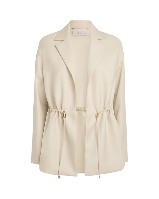 Agnona Natural Wool-Silk Drawstring Jacket