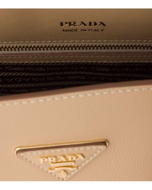 Prada Natural Medium Leather Top-Handle Bag