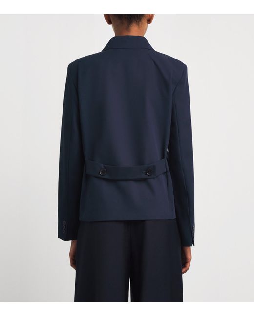 Weekend by Maxmara Blue Cotton Double-Breasted Blazer