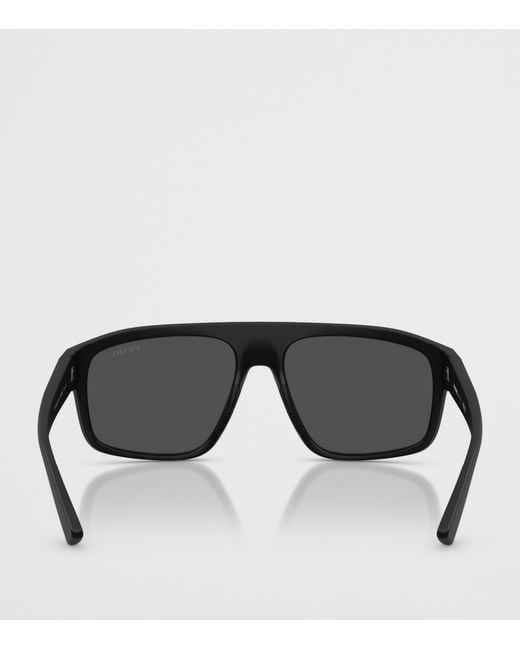 Prada Linea Rossa Black Irregular Sunglasses for men