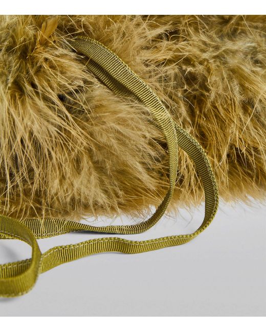 Yves Salomon Metallic Mini Feather Top-handle Bag