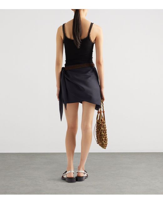 Prada Black Cotton Ribbed Tank Top