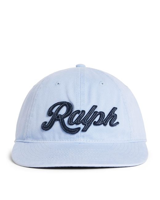 Polo Ralph Lauren Blue Cotton Script Baseball Cap for men