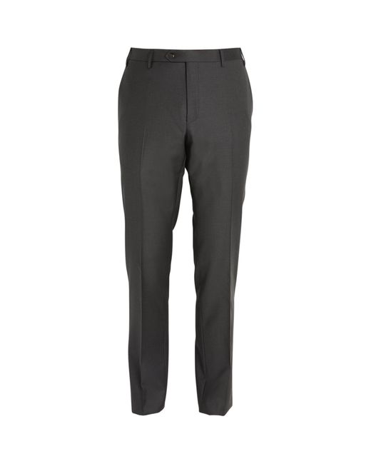 Corneliani Gray Virgin Wool Slim Tailored Trousers for men