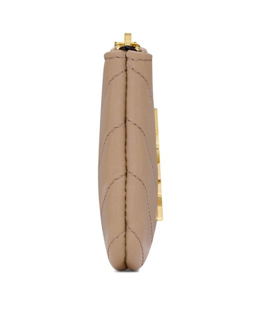 Saint Laurent Natural Small Leather Chain Wallet