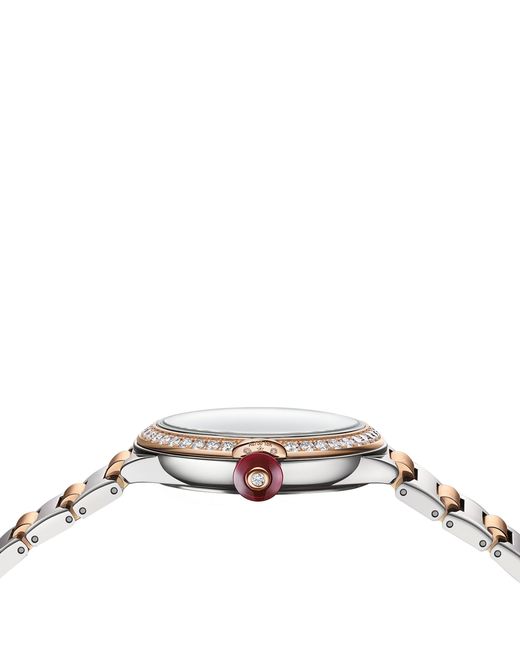 BVLGARI Metallic Stainless Steel And Diamond Lvcea Watch