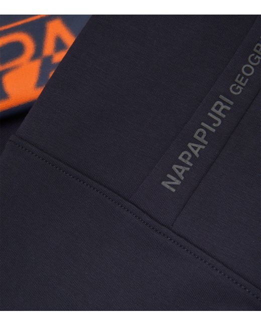 Napapijri Blue Logo Print Crew-neck Sweatshirt for men