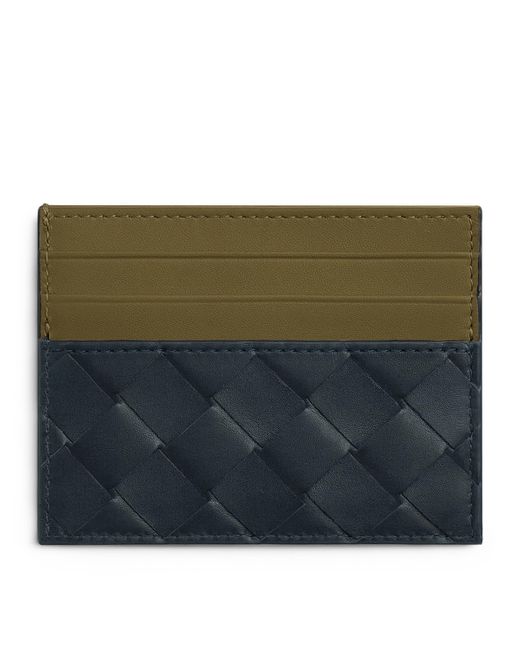 Bottega Veneta Green Leather Intrecciato Card Holder for men