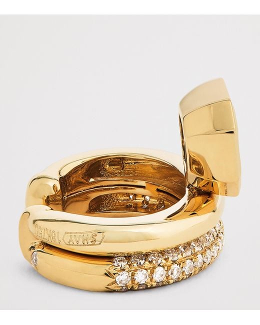 SHAY Metallic And Diamond Floating Ear Cuff
