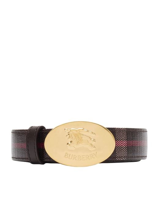 Burberry Natural Leather Ekd Stamp Reversible Belt