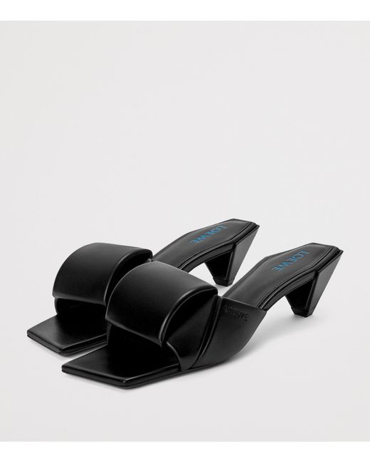 Loewe Black Leather Origami Sandals 45
